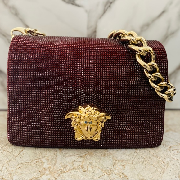 Versace Handbags - Versace Gold Palazzo Sultan Medusa Swarovski Crystal.